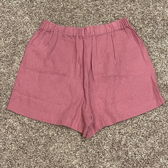 Madewell Women's Flat Front E Back Linen Shorts Size Medium - Picture 5 of 6